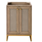 Chianti 24" Single Vanity Cabinet, Whitewashed Walnut, Radiant Gold