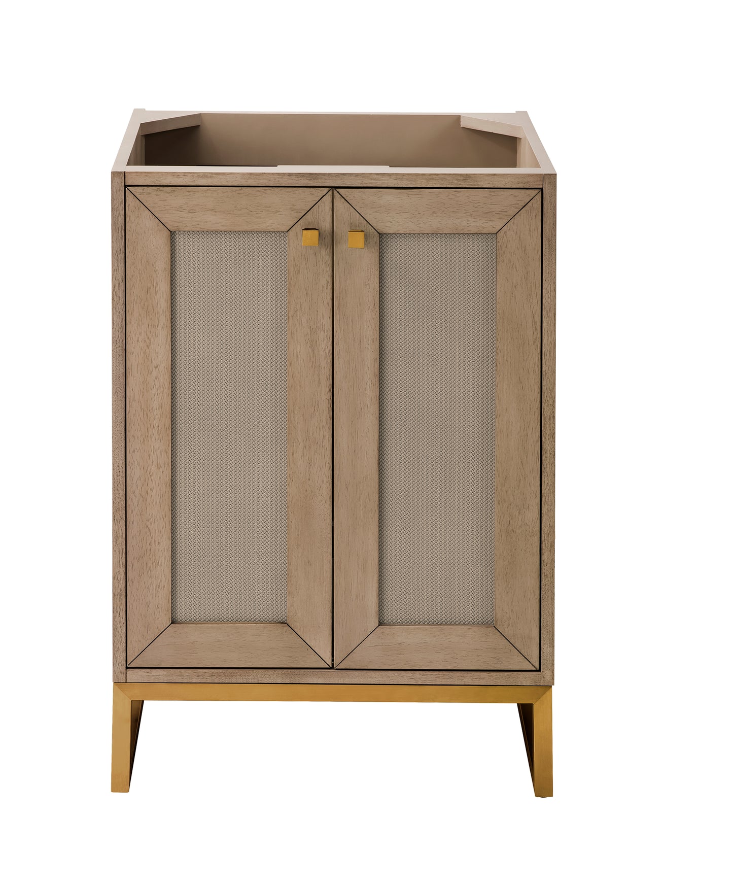 Chianti 24" Single Vanity Cabinet, Whitewashed Walnut, Radiant Gold