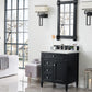 Brittany 30" Single Vanity, Black Onyx, w/ 3 CM Ethereal Noctis Quartz Top