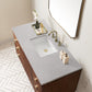 Amberly 48" Single Vanity, Mid-Century Walnut w/ 3 CM Eternal Serena Top