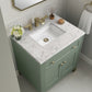 Chicago 30" Single Vanity, Smokey Celadon w/ 3 CM Eternal Jasmine Pearl Top