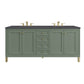 Chicago 72" Double Vanity, Smokey Celadon w/ 3 CM Charcoal Soapstone Top