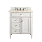 Brittany 30" Single Vanity, Bright White, w/ 3 CM Eternal Marfil Quartz Top