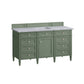 Brittany 60" Single Vanity, Smokey Celadon w/ 3 CM Carrara Marble Top