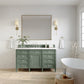 Brittany 60" Single Vanity, Smokey Celadon w/ 3 CM White Zeus Top