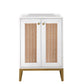 Chianti 24" Single Vanity Cabinet, Glossy White, Radiant Gold