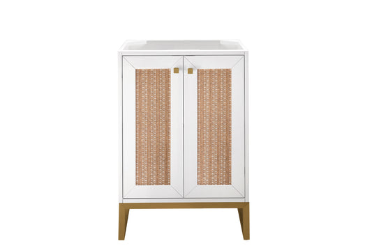 Chianti 24" Single Vanity Cabinet, Glossy White, Radiant Gold