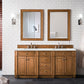 Bristol 72" Double Vanity, Saddle Brown w/ 3 CM Ethereal Noctis Quartz Top