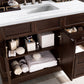 Brookfield 48" Single Vanity, Burnished Mahogany w/ 3 CM Arctic Fall Solid Surface Top