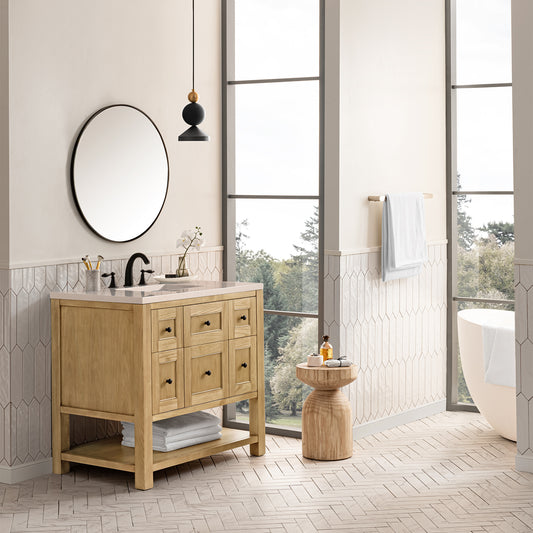 Breckenridge 36" Single Vanity, Light Natural Oak w/ 3 CM Eternal Marfil Top