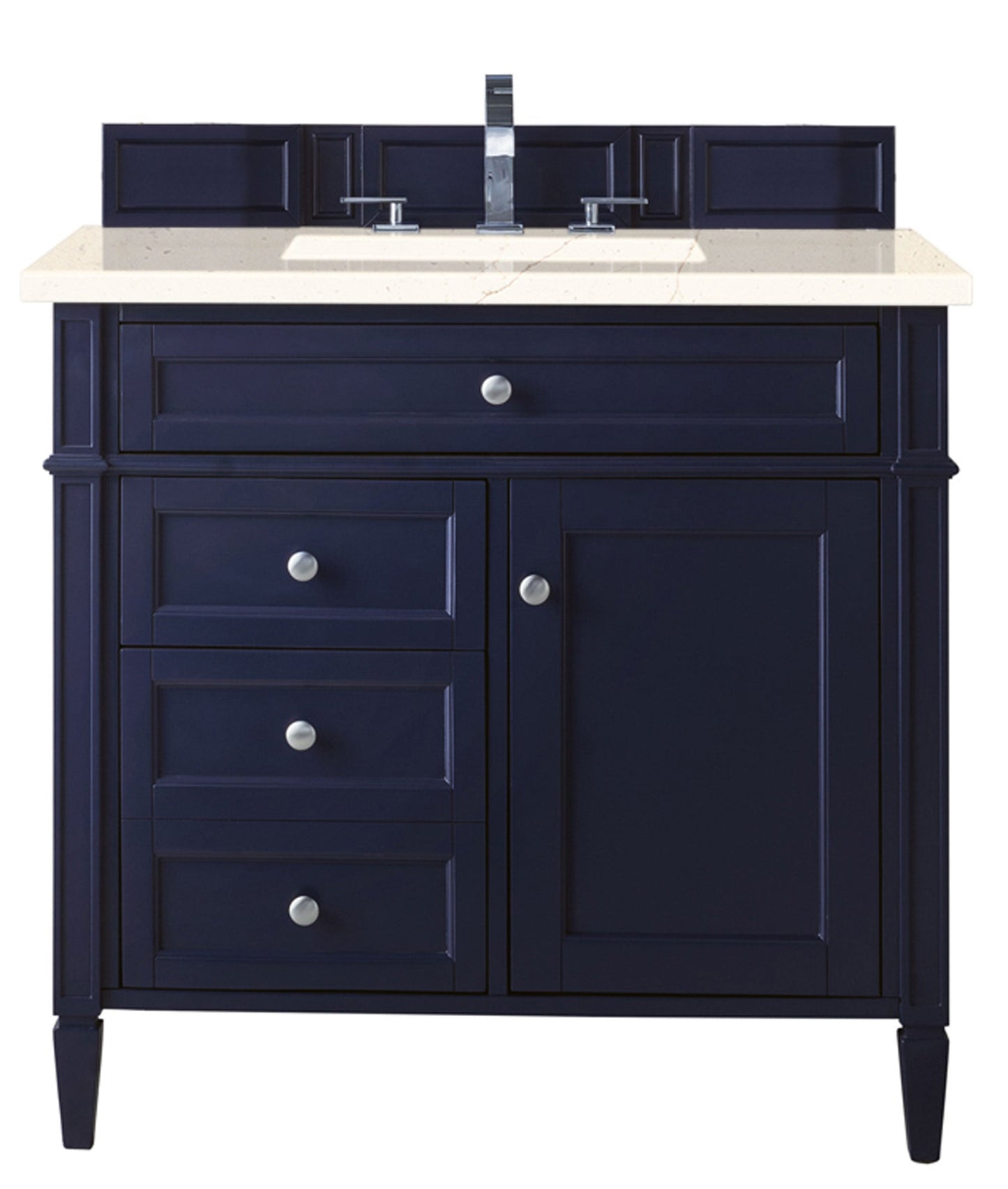 Brittany 36" Single Vanity, Victory Blue w/ 3 CM Eternal Marfil Quartz Top