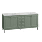 Chicago 72" Double Vanity, Smokey Celadon w/ 3 CM Arctic Fall Top