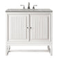 Athens 30" Single Vanity, Glossy White w/ 3 CM Eternal Serena Top