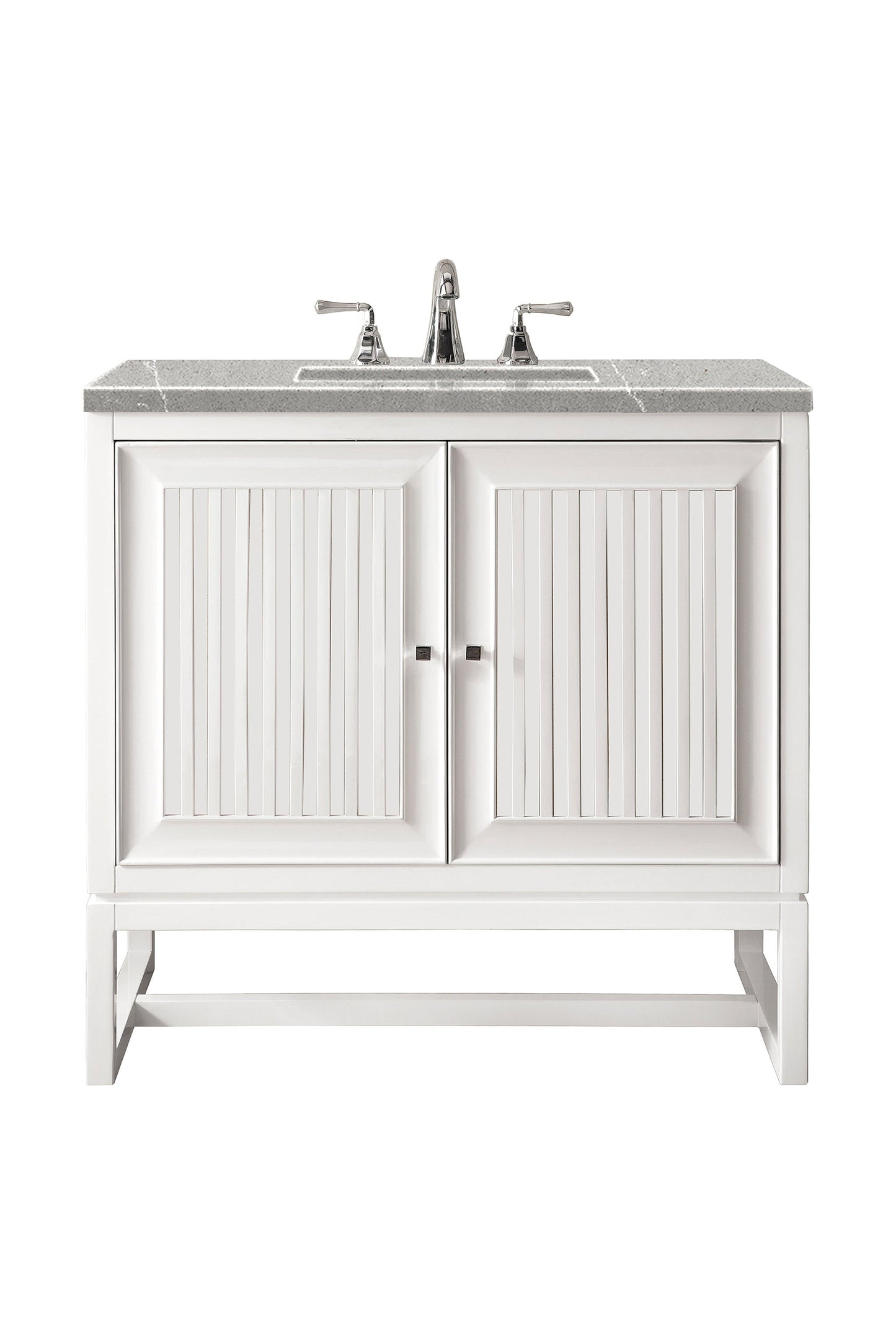 Athens 30" Single Vanity, Glossy White w/ 3 CM Eternal Serena Top