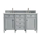 Brittany 60" Double Vanity, Urban Gray w/ 3 CM Ethereal Noctis Quartz Top