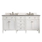 Brittany 72" Double Vanity, Bright White Vanity w/ 3 CM Grey Expo Quartz Top