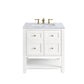 Breckenridge 30" Single Vanity, Bright White w/ 3 CM Carrara Marble Top