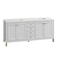 Chicago 72" Double Vanity, Glossy White w/ 3 CM Ethereal Noctis Top