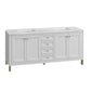 Chicago 72" Double Vanity, Glossy White w/ 3 CM Arctic Fall Top