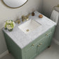 Chicago 36" Single Vanity, Smokey Celadon w/ 3 CM Carrara Marble Top