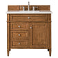 Brittany 36" Single Vanity, Saddle Brown w/ 3 CM White Zeus Quartz Top