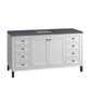 Chicago 60" Single Vanity, Glossy White w/ 3 CM Charcoal Soapstone Top