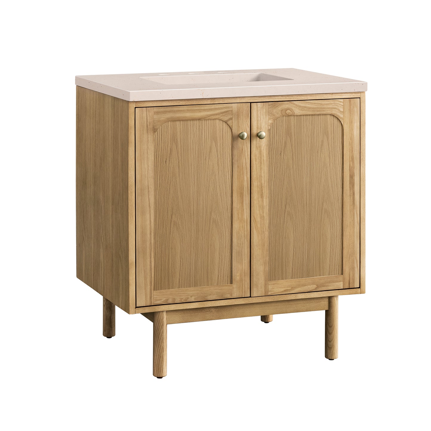 Laurent 30" Single Vanity, Light Natural Oak w/ 3 CM Eternal Marfil Top