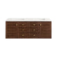 Amberly 60" Double Vanity, Mid-Century Walnut w/ 3 CM White Zeus Top