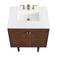 Amberly 30" Single Vanity, Mid-Century Walnut w/ 3 CM White Zeus Top