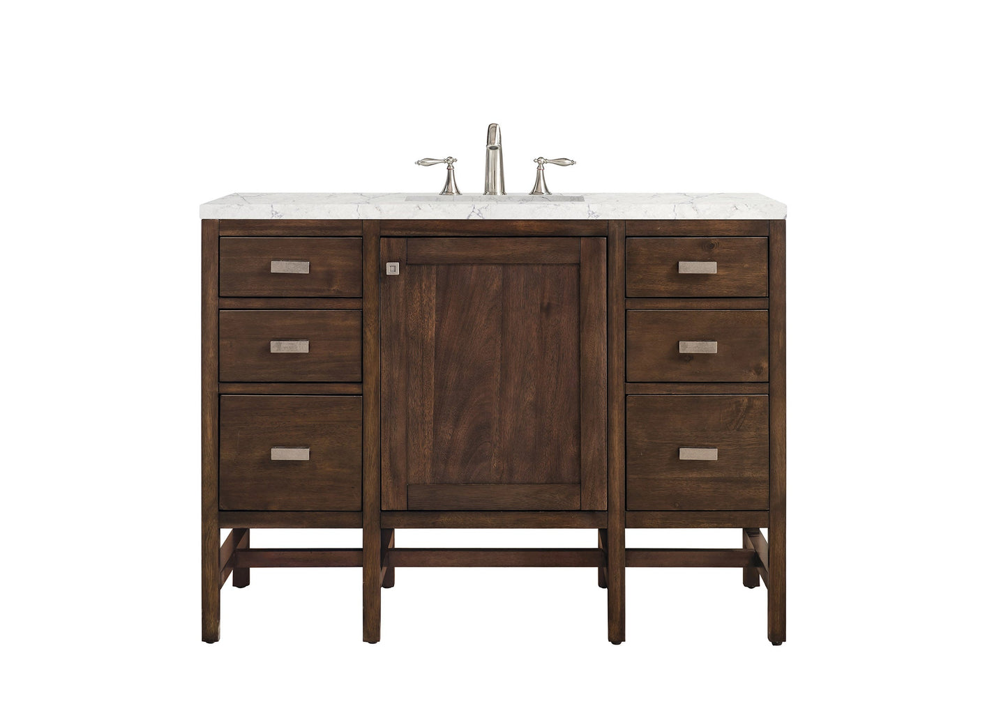 Addison 48" Single Vanity, Mid-Century Acacia w/ 3 CM Eternal Jasmine Pearl Quartz Top