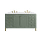 Chicago 60" Double Vanity, Smokey Celadon w/ 3 CM Arctic Fall Top