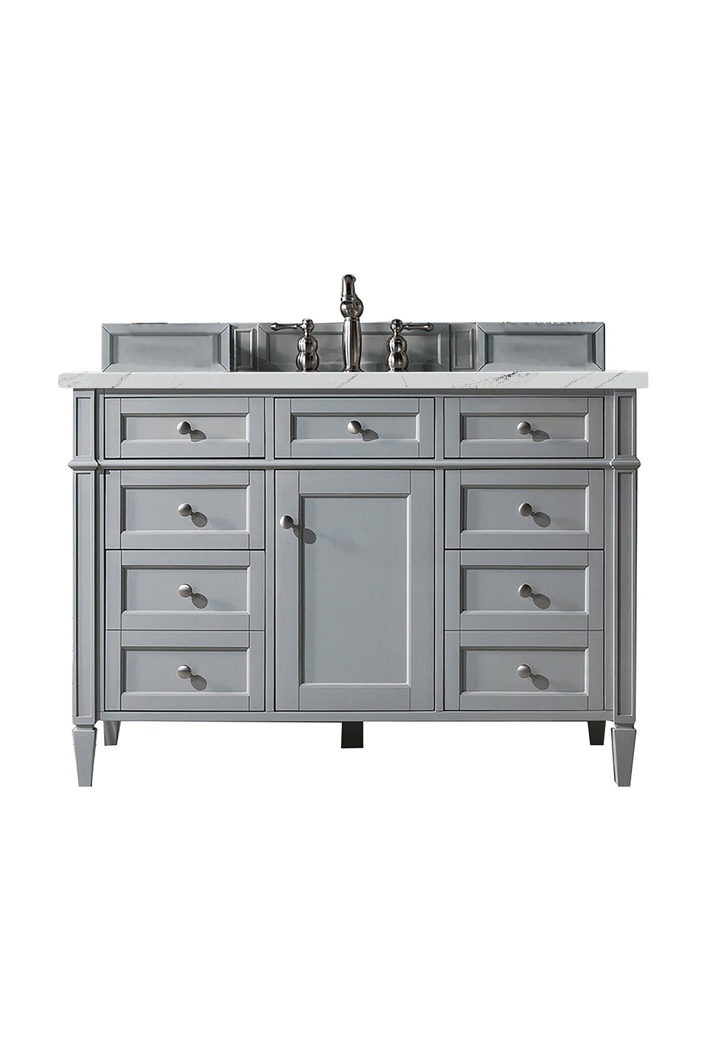 Brittany 48" Single Vanity, Urban Gray w/ 3 CM Ethereal Noctis Quartz Top