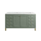 Chicago 60" Double Vanity, Smokey Celadon w/ 3 CM Ethereal Noctis Top