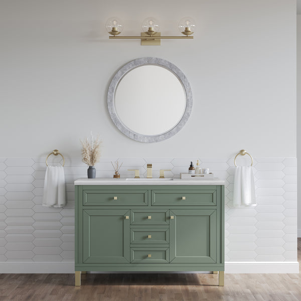 Chicago 48 Single Vanity, Smokey Celadon w/ 3 CM Arctic Fall Top