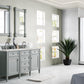 Brittany 60" Double Vanity, Urban Gray w/ 3 CM Eternal Jasmine Pearl Quartz Top