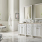 Bristol 72" Double Vanity, Bright White w/ 3 CM Eternal Marfil Quartz Top