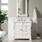 Brookfield 36" Single Vanity, Bright White w/ 3 CM Arctic Fall Solid Surface Top