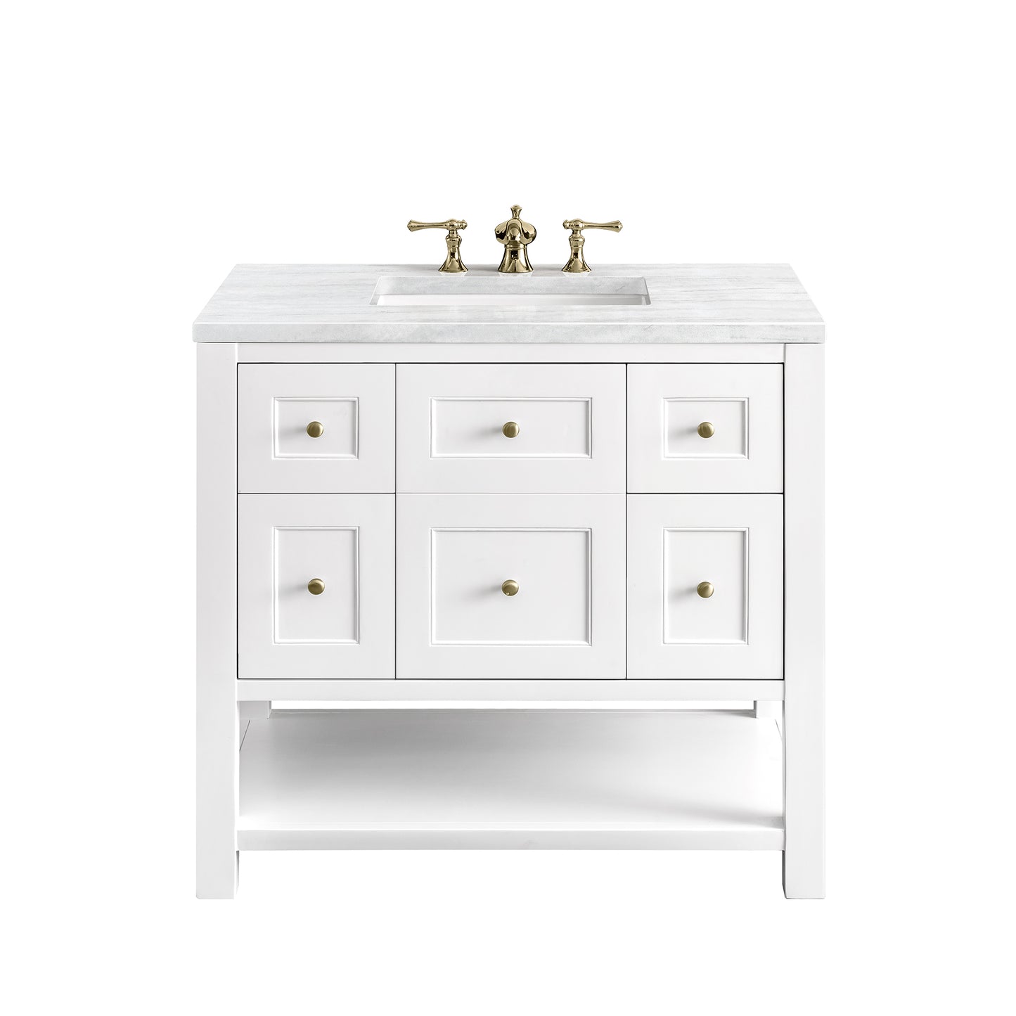 Breckenridge 36" Single Vanity, Bright White w/ 3 CM Arctic Fall Top