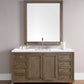 Chicago 60" Single Vanity, Whitewashed Walnut w/ 3 CM Arctic Fall Solid Surface Top