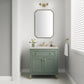 Chicago 30" Single Vanity, Smokey Celadon w/ 3 CM Eternal Jasmine Pearl Top