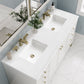 Chicago 60" Double Vanity, Glossy White w/ 3 CM White Zeus Top