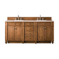 Bristol 72" Double Vanity, Saddle Brown w/ 3 CM Eternal Marfil Quartz Top