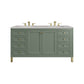 Chicago 60" Double Vanity, Smokey Celadon w/ 3 CM Eternal Serena Top