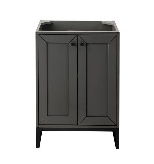 Chianti 24" Single Vanity Cabinet, Mineral Gray, Matte Black