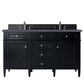 Brittany 60" Double Vanity, Black Onyx w/ 3 CM Charcoal Soapstone Quartz Top