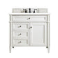 Brittany 36" Single Vanity, Bright White w/ 3 CM White Zeus Quartz Top