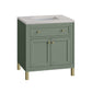 Chicago 30" Single Vanity, Smokey Celadon w/ 3 CM Eternal Serena Top