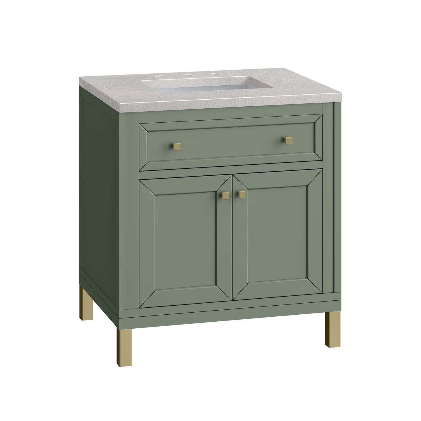 Chicago 30" Single Vanity, Smokey Celadon w/ 3 CM Eternal Serena Top