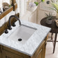 Brookfield 26" Single Vanity, Country Oak w/ 3 CM Carrara Marble Top