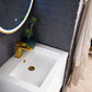 Columbia 24" Single Vanity, Glossy White, Radiant Gold w/ White Glossy Composite Stone Top